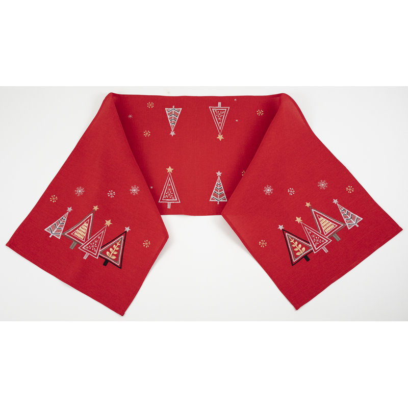 Chemin de table rouge, 16 po x 67 po