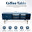 Modern Coffee Table With Storage - Dark Blue Matte Finish With Gold-Tipped Legs, Square Coffee Table For Living Room And Farmhouse With Storage Compartment And Adjustable Shelves