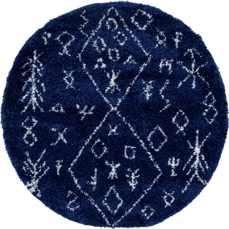 Paquette Geometric Shag Area Rug, Round 152cm