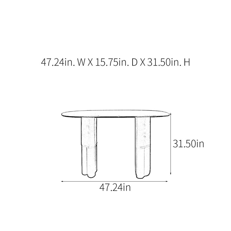 Console Retro Minimalist Art, H 31,5 po x l 47,24 po x P 15,75 po