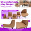 Ensemble de 4 chaises de salle à manger sans accoudoirs en cuir PU avec coussins épais et pieds en métal robustes-123167641