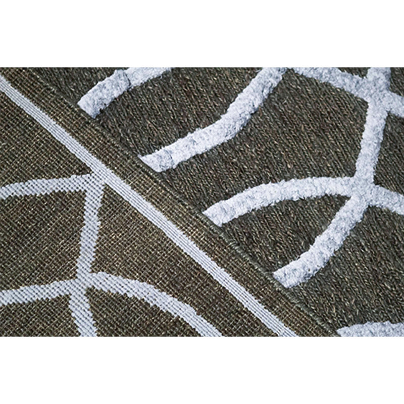 Geometric Area Rug in Dark Gray