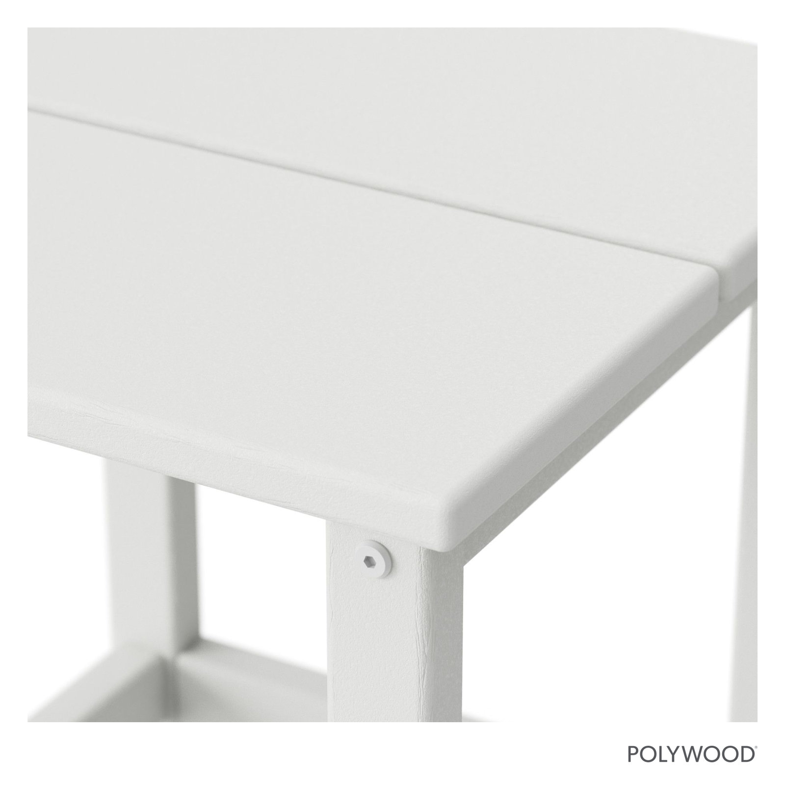 POLYWOOD® Studio 15" Patio Side Table, White