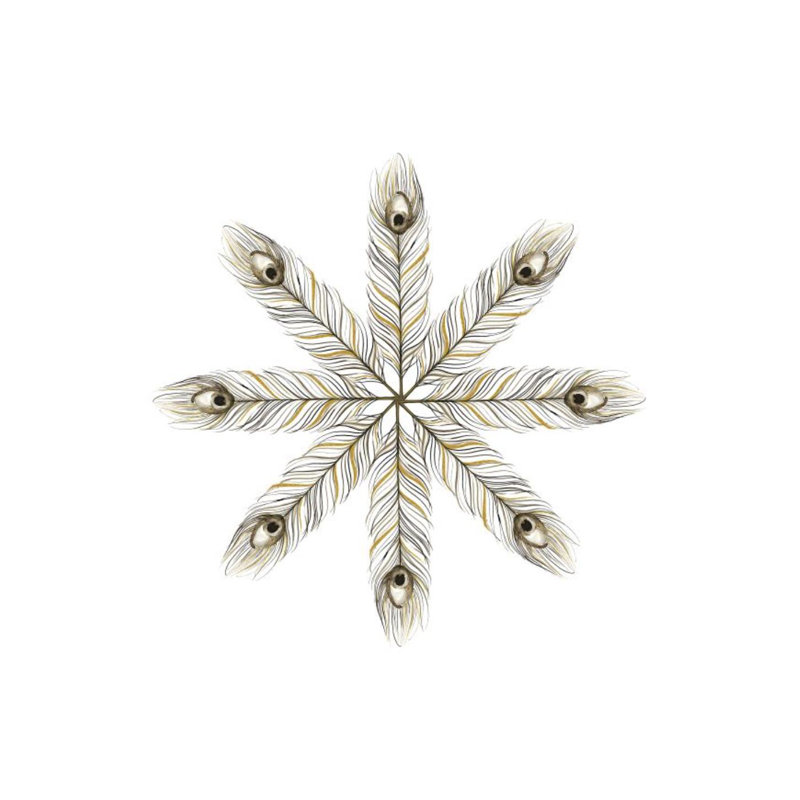«Feather Flakes II» par Elena Carlie, impression sur toile tendue, Couche de verre, H 30 po x l 30 po x 1,5 po