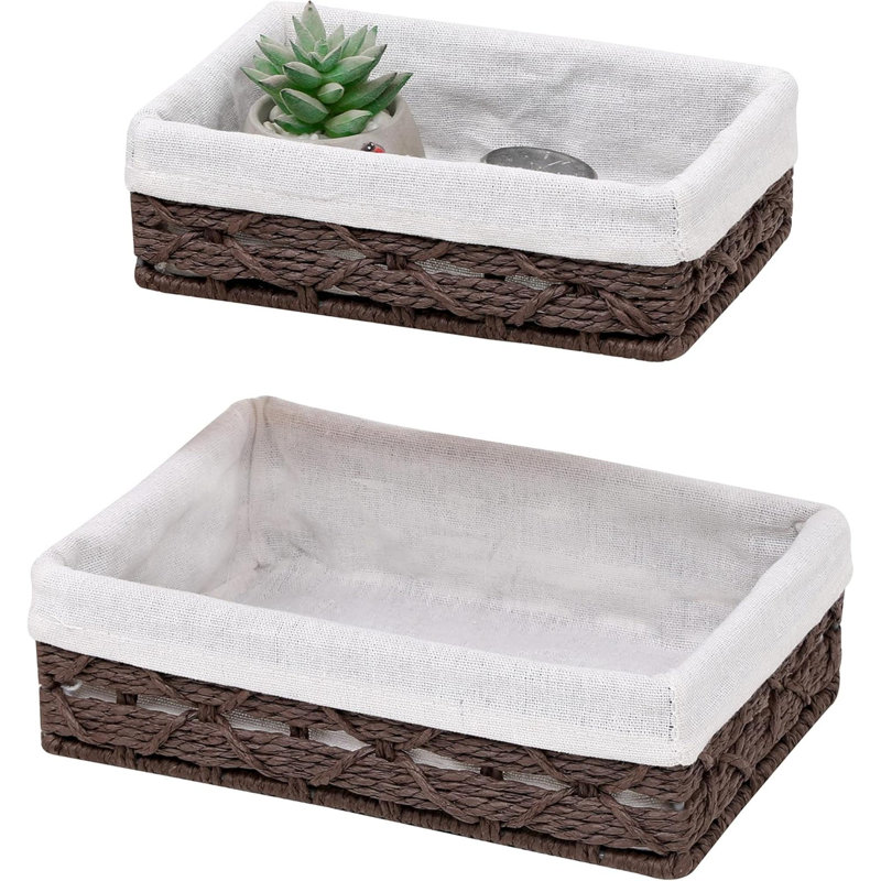 Small Baskets For Organizing, Small Wicker Basket With Liner,Keys Basket,Drawer Basket,Small Woven Basket For Entrance, Baskets For Countertop Organizing, Entry Doorway