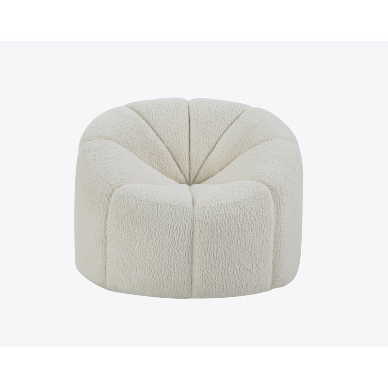 Fauteuil en sherpa blanc Osmash avec pivot