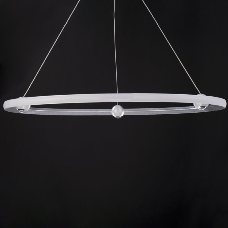 Luminaire suspendu 1 lumière, Aluminium brossé, H 2,75 po x l 40 po x P 40 po