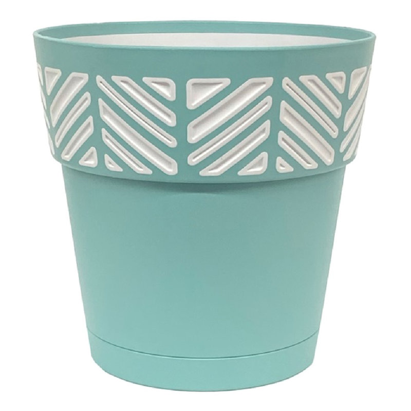 Pot à fleurs en plastique Kauche, H 10 po x l 10 po x P 10 po, Menthe