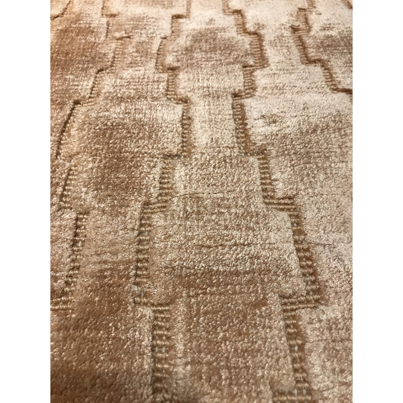 Modern Wool Area Rug in Brown, Rectangle 6'2" x 9'3"