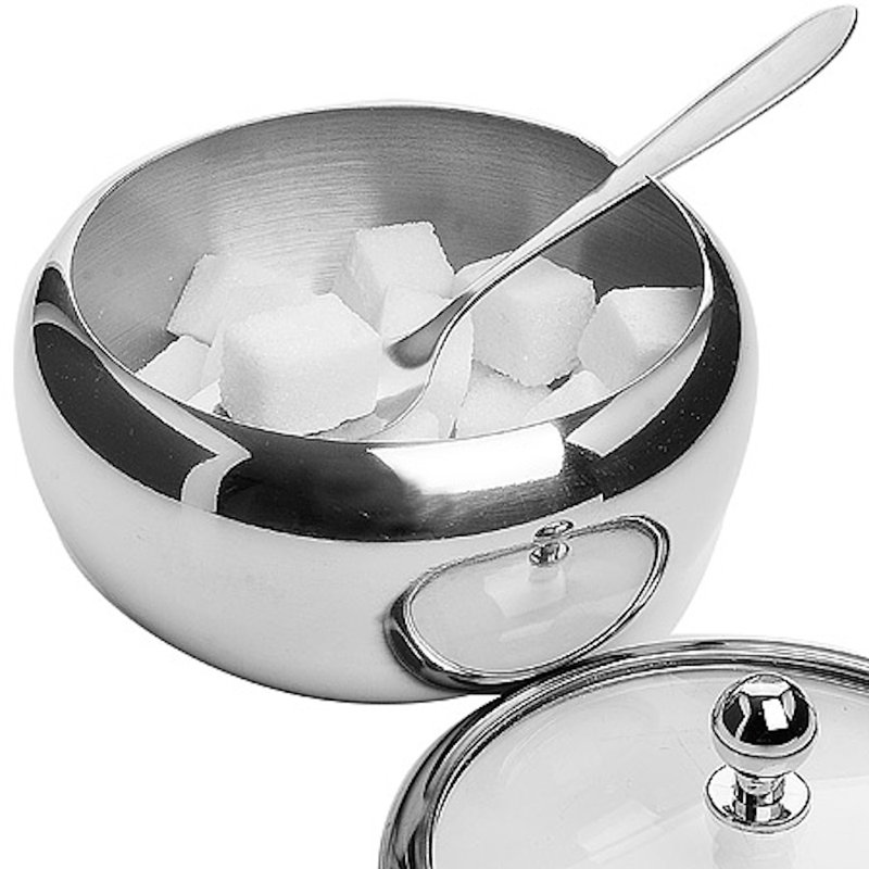 Bol à sucre Carror avec couvercle et cuillère en verre 15 oz