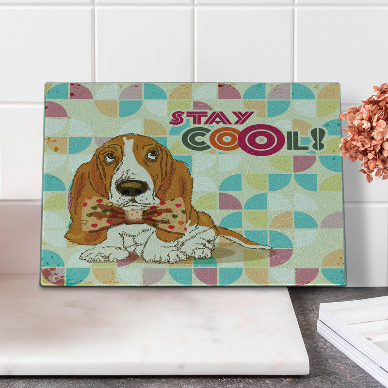 Multicolore planche à découper en verre trempé avec nœud Ambesonne Stay Cool