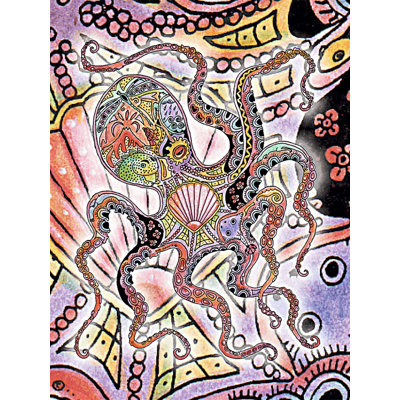 Couverture en coton octopus