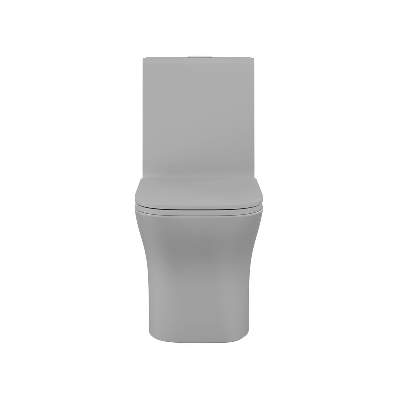 Concorde One Piece Square Toilet Dual Flush in Matte Gray 1.1/1.6 gpf, Top, Matte Gray