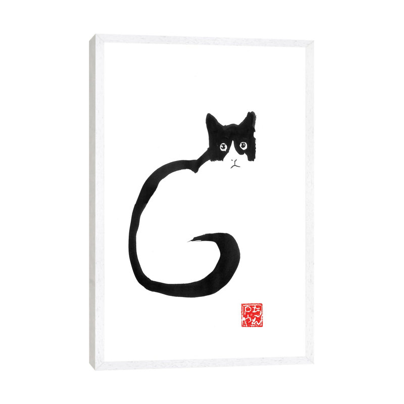 Neko II 1 Piece Painting on Canvas, 152.5 cm H x 101.5 cm W, White Framed