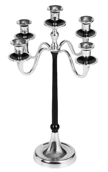 Metal Tabletop Candelabra, 18" H x 11.5" W x 11.5" D