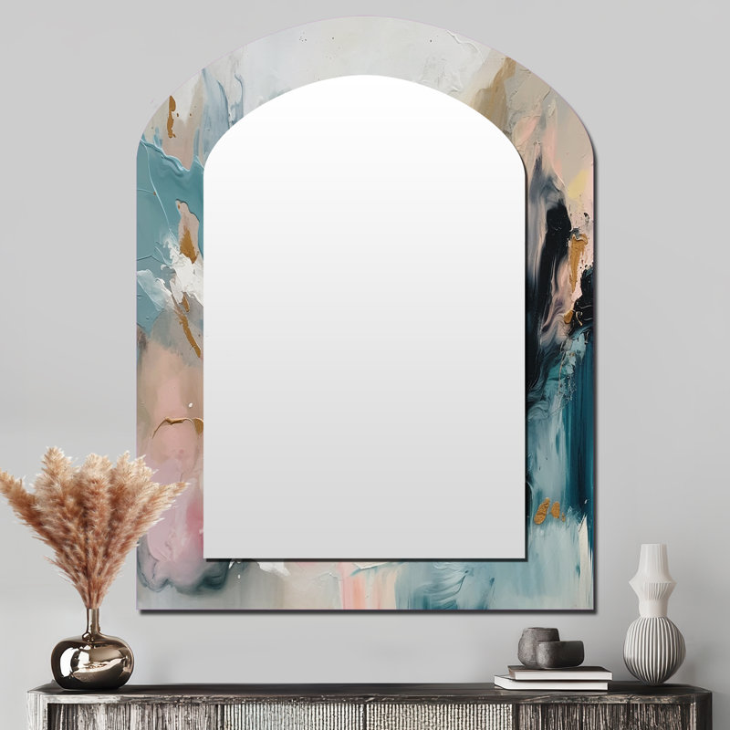 Delicate Brushstrokes, peinture abstraite V - miroir mural moderne, 43 po x 33 po