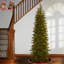 Slender Green Realistic Artificial Fir Christmas Tree with Incandescent Steady/Constant Lights-415901227