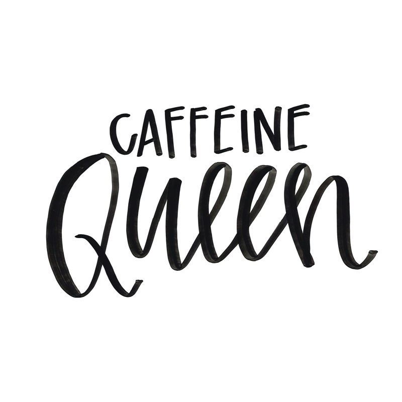 Caffeine Queen - Wrapped Canvas Print, 30cm H x 46cm W x 3.8cm D