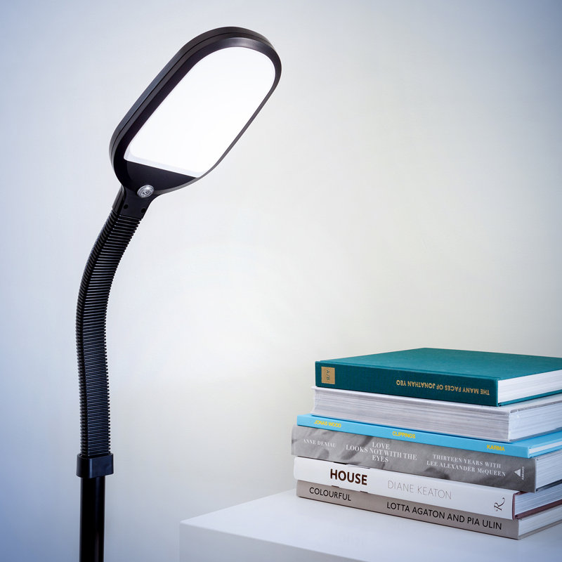 Litespan 53'' Task Floor Lamp, Jet Black