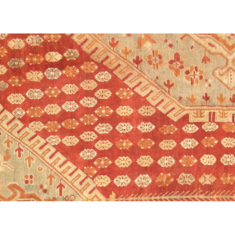 Tapis rouge / ivoire / jaune en laine noué à la main de conception unique années 1900 de 16 pi 10 po x 19 pi 6 po OverSize