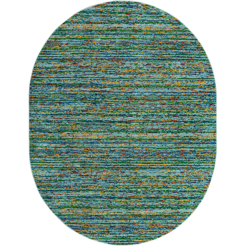 Malaija Abstract Indoor Rug, Oval 7'10" x 10'