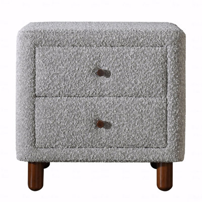 2-Drawer Upholstered Bedroom Nightstand
