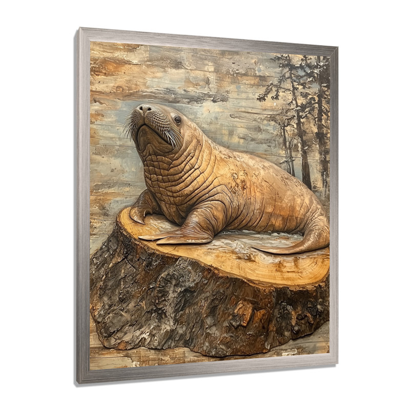 Gorlicki - Reproduction d'art mural animaux, H 32 po x l 16 po, Picture Framed, Argent argent
