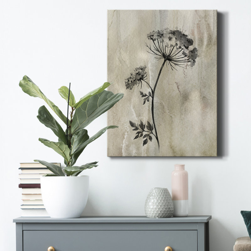 «Sumi-e Silhouette I» par Conrad Knutsen, reproduction d'art sur toile tendue, H 20 po x l 16 po x P 1 po