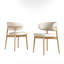 Ensemble de 2 chaises de salle à manger de style Mid-Century moderne - sièges en bois élégants pour un repas confortable à la maison-129028220