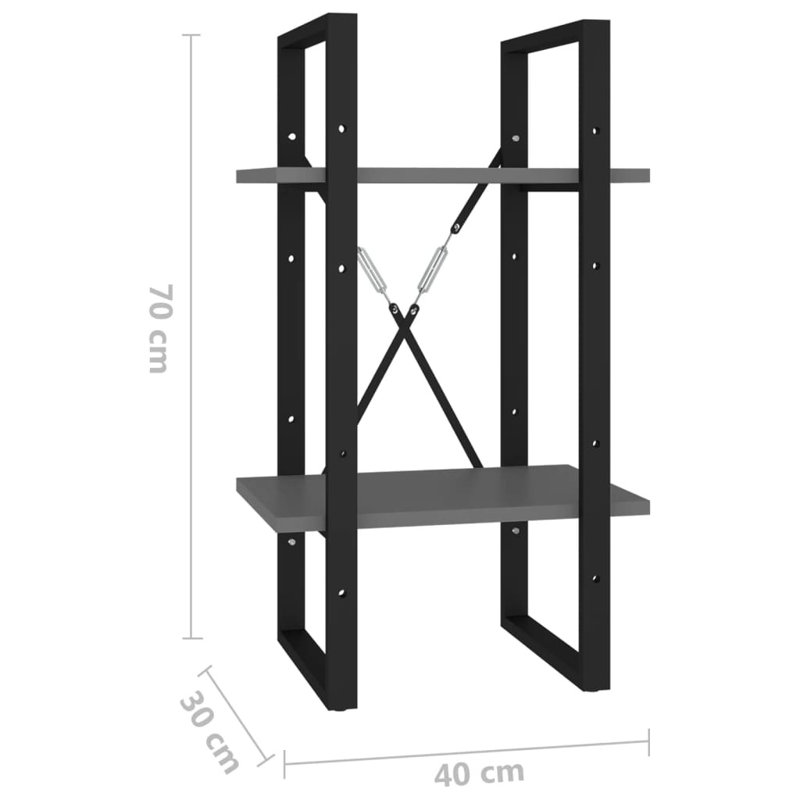 Koushirou 70cm H Standard Bookcase, 70cm H x 40cm W x 30cm D, Grey
