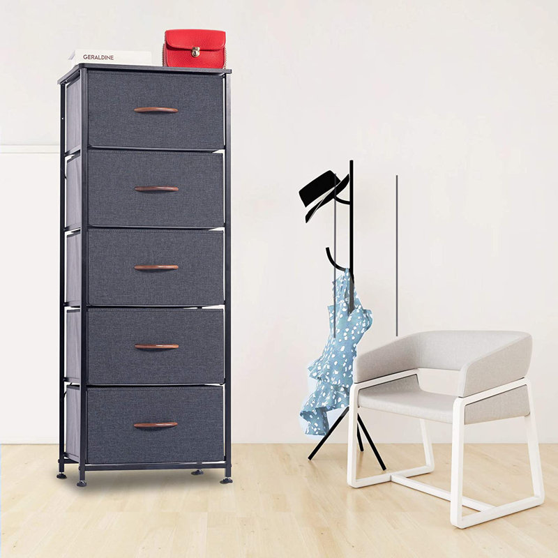 Retta 15'' W 5 - Drawer Dresser, Dark Indigo
