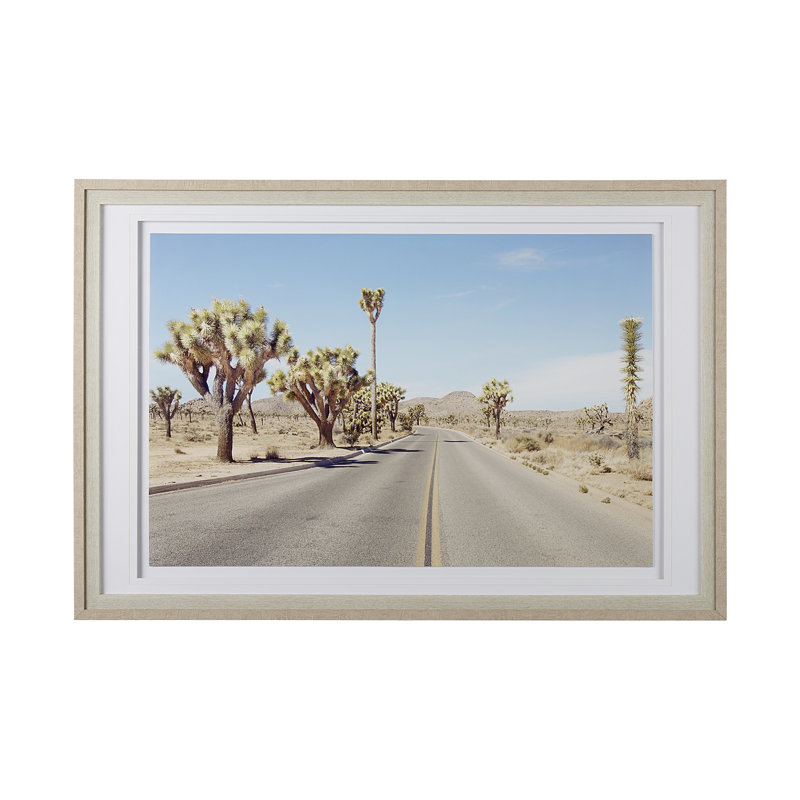 «Desert Road» par Irène Leurçocki, photographie d'art encadrée texturée avec passe-partout