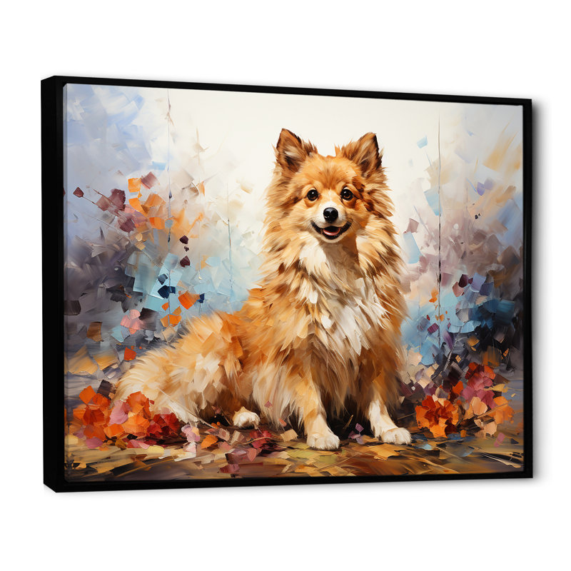 Poméranie Poise I sur toile, Cadre flottant noir, H 16 po x l 32 po x P 1 po