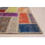 Tapis unique en laine noué à la main style patchwork des années 2010 de 5 pi 9 po x 8 pi 1 po violet / rouge Sekhmet