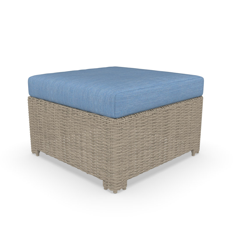 Repose-pieds d'extérieur avec coussins Sunbrella Henri, Océan Cast