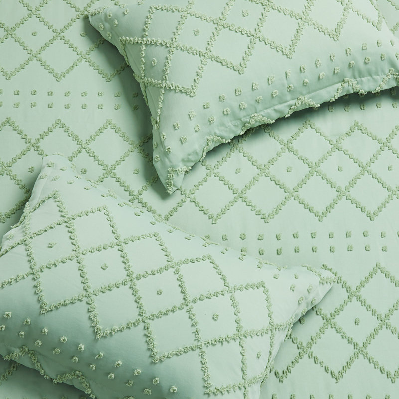 Cut Flower Colour Clash Comforter Set, Twin Comforter + 4 Additional Pieces, Teal