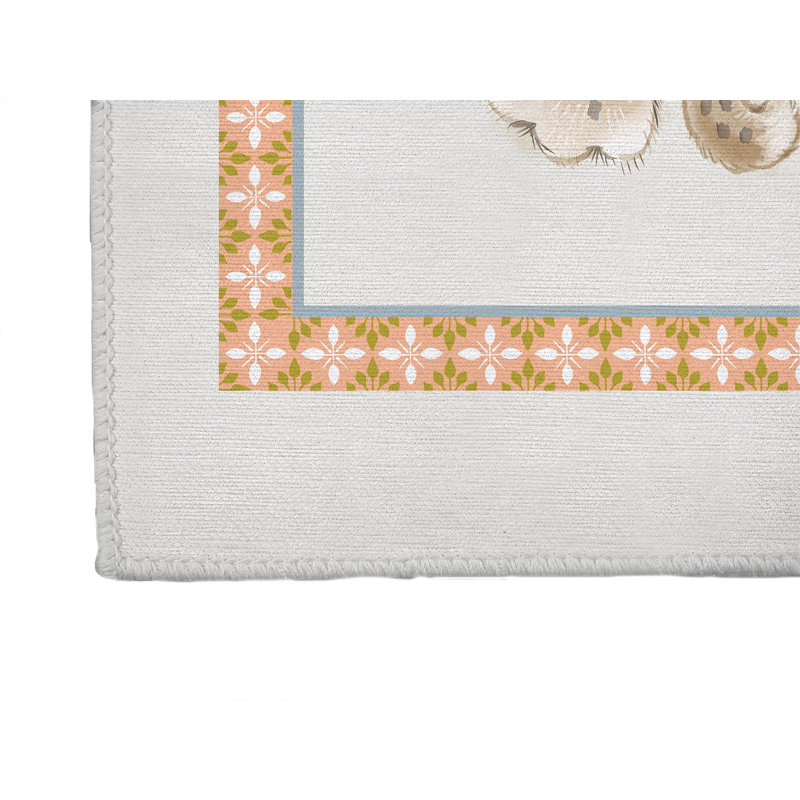 Lil Lying Leopard Kids Play Mat, Rectangle 3' x 5', Ivory