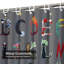Rideau de douche English Alphabet Variété rouge à 12 crochets-1934287235