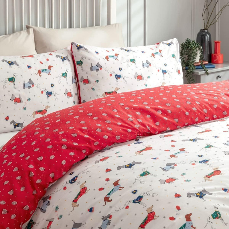 Cotton Blend Bedding, King Duvet Cover + 2 Standard Pillowcases