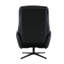 Fauteuil d'appoint pivotant noir avec repose-pieds