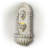 Wall-Mounted Lion Head Water Fountain with LED Lights, 32", Ivory