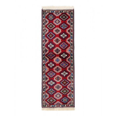 Dragovich One-of-a-Kind 2'2"X6'7" Runner Wool Area Rug Rust , Navy Blue , Malibu