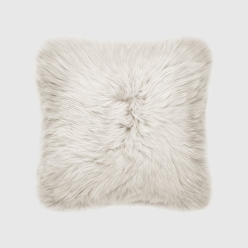 Fieldman Leather Reversible Throw Pillow, Birch
