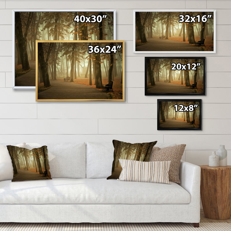 «Path by Melancholique Forest II», reproduction sur toile flottante, H 8 po x l 12 po x P 1 po, Cadre naturel flottant