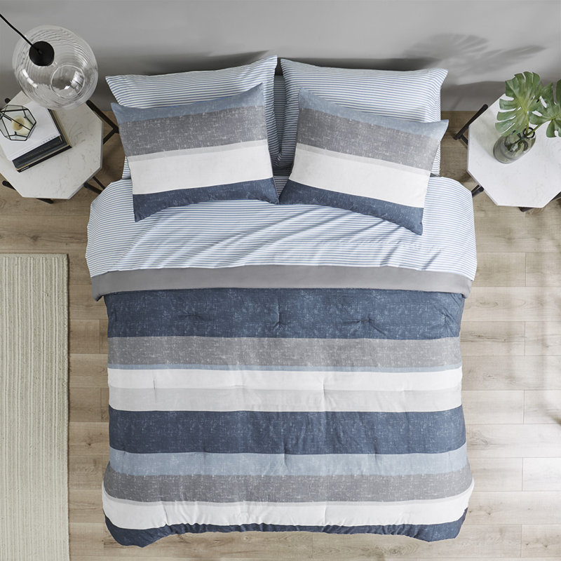 Ensembles de literie confortables, microfibre de polyester, motif à rayures moderne pour la maison