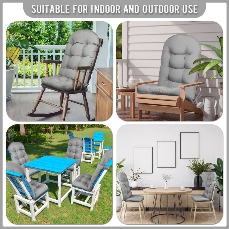 5 Inch Adirondack Chair Cushion(Set Of 4), Light Gray