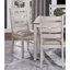 5 pièces, espace pour manger - Table rectangulaire en bois avec 4 chaises en tissu d'ameublement en tissu brun et blanc et brun