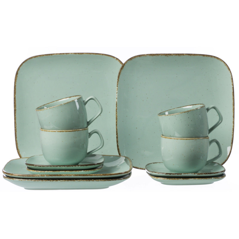 Piece Porcelain Dinnerware Set - Service for 4, Blue