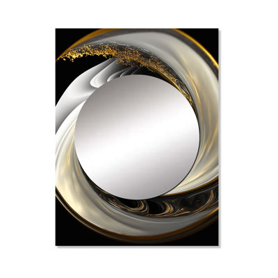 Mevsud abstrait moderne tourbillon I - miroir décoratif spirales abstraites, miroir mural moderne, art imprimé en métal