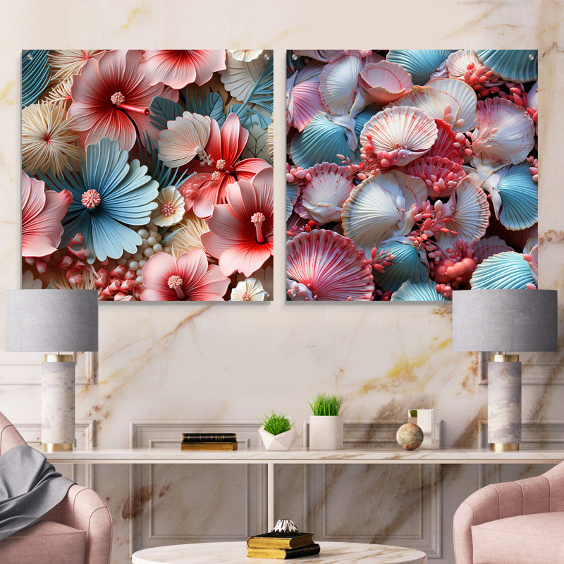Perrone - Ensemble de 2 verres muraux en acrylique, H 16 po x l 33 po